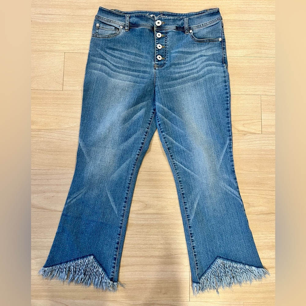 INC International Concepts Fringe Jeans